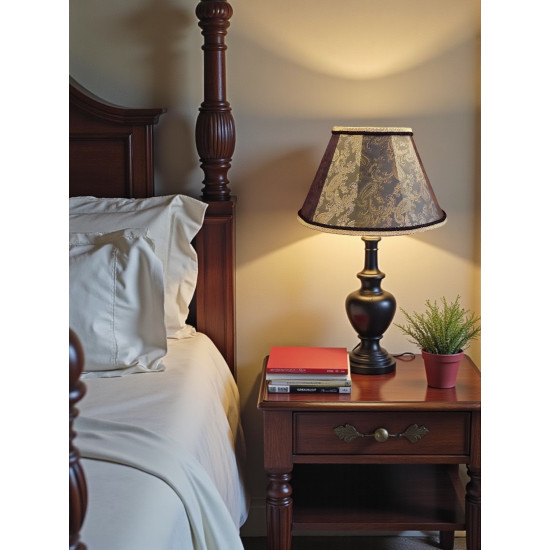 Paisley Jacquard Dark Bronze and Black Fabric Tapered Empire Lampshade