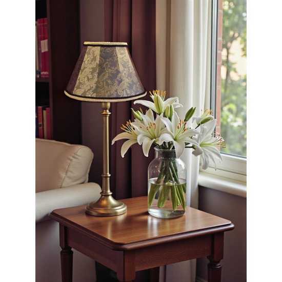 Paisley Jacquard Dark Bronze and Black Fabric Tapered Empire Lampshade