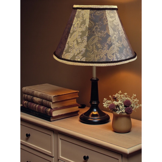 Paisley Jacquard Dark Bronze and Black Fabric Tapered Empire Lampshade
