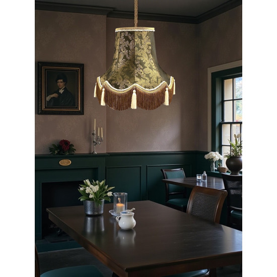 Paisley Jacquard Dark Bronze and Cream Lampshade