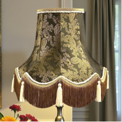 Paisley Jacquard Dark Bronze and Cream Lampshade