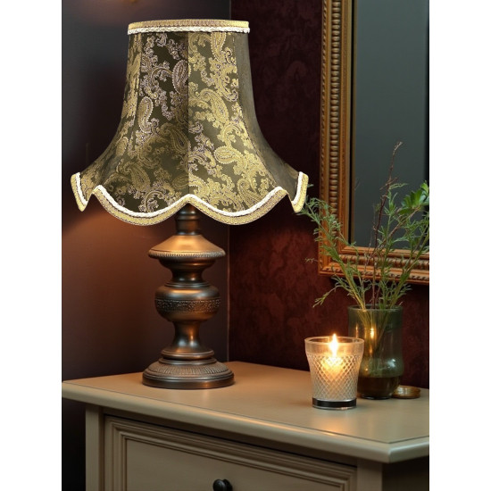 Paisley Jacquard Dark Bronze and Cream Modern Lampshade