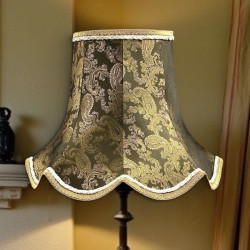 Paisley Jacquard Dark Bronze and Cream Modern Lampshade