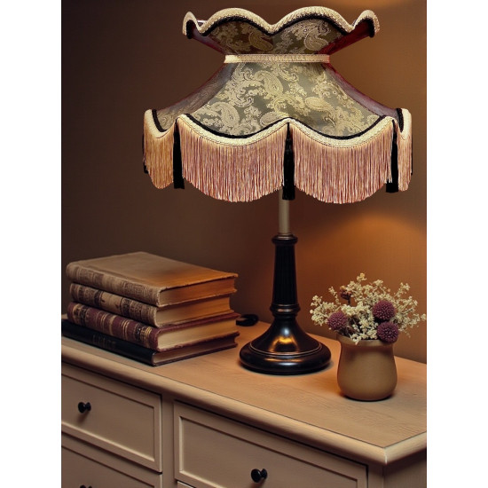 Paisley Jacquard Dark Bronze and Black Victorian Lampshade