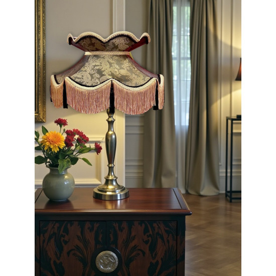 Paisley Jacquard Dark Bronze and Black Victorian Lampshade