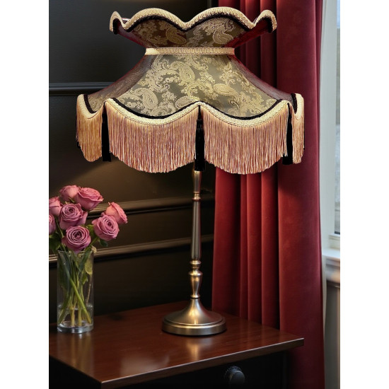 Paisley Jacquard Dark Bronze and Black Victorian Lampshade