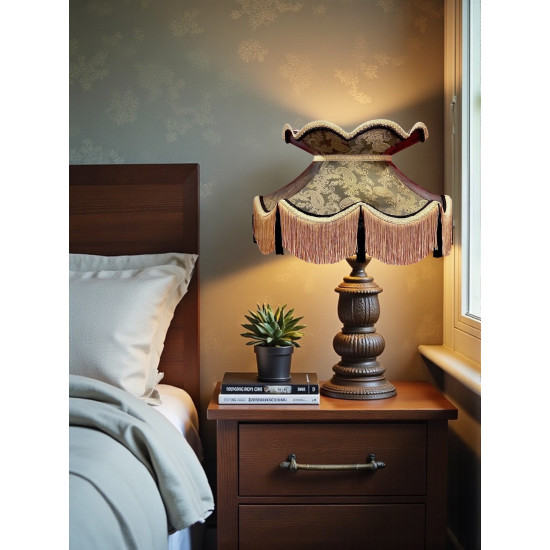 Paisley Jacquard Dark Bronze and Black Victorian Lampshade