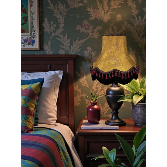 Paisley Jacquard Gold and Burgundy Lampshade