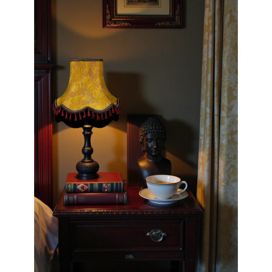 Paisley Jacquard Gold and Burgundy Lampshade