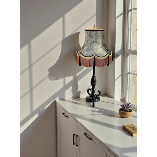 Paisley Jacquard Grey and Black Lampshade