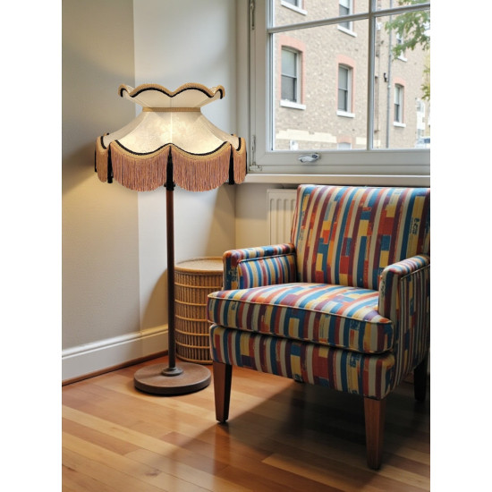 Paisley Jacquard Ivory and Black Victorian Lampshade