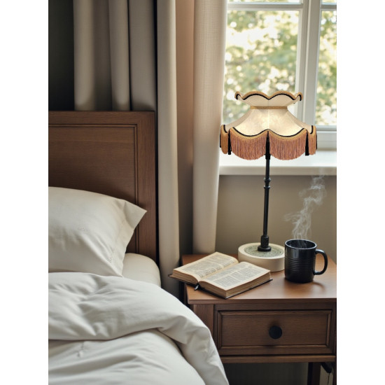 Paisley Jacquard Ivory and Black Victorian Lampshade