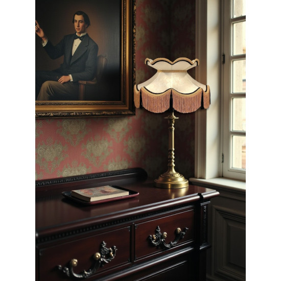 Paisley Jacquard Ivory and Black Victorian Lampshade