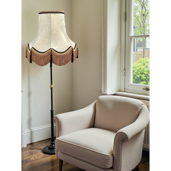 Paisley Jacquard Ivory and Black Lampshade