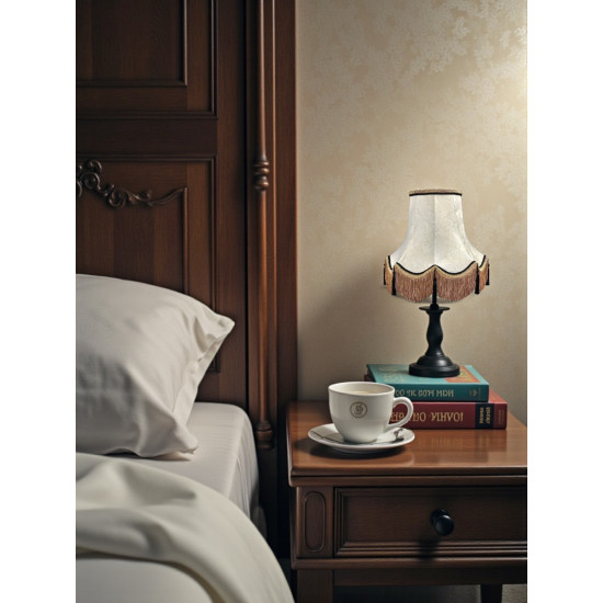 Paisley Jacquard Ivory and Black Lampshade