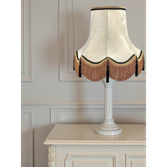 Paisley Jacquard Ivory and Black Lampshade