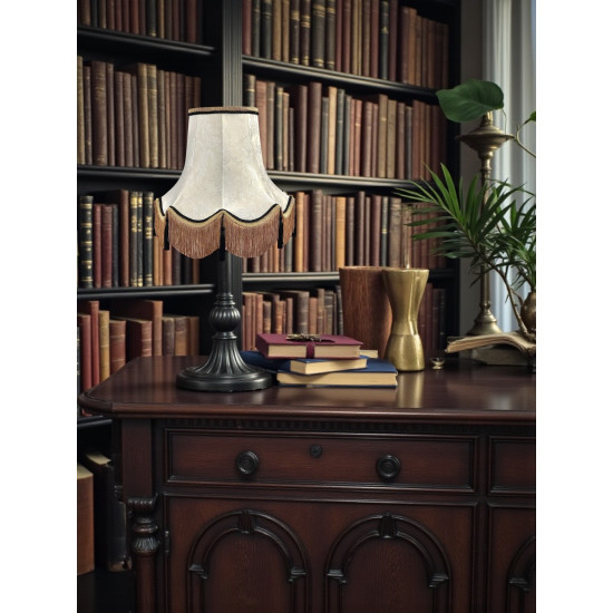 Paisley Jacquard Ivory and Black Lampshade