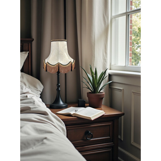 Paisley Jacquard Ivory and Black Lampshade