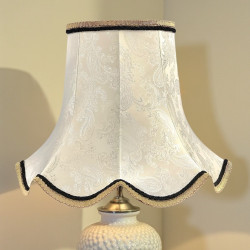 Paisley Jacquard Ivory and Black Modern Lampshade
