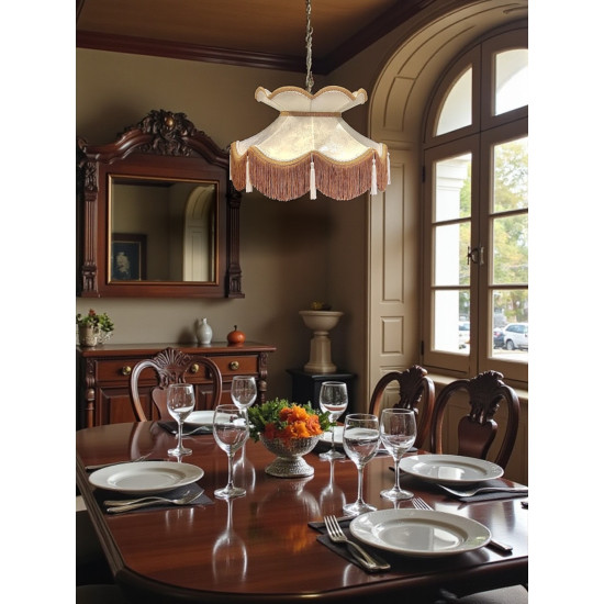 Paisley Jacquard Ivory Gold Victorian Lampshade