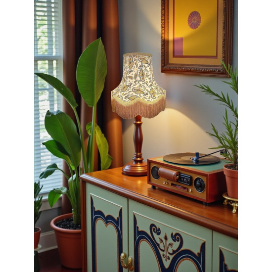 Paisley Print Beige and Gold Lampshade