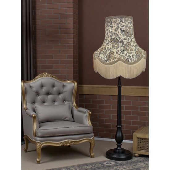 Paisley Print Ivory and Grey Lampshade