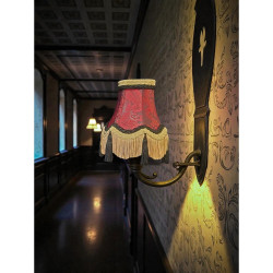 Paisley Jacquard Red and Black Lampshade