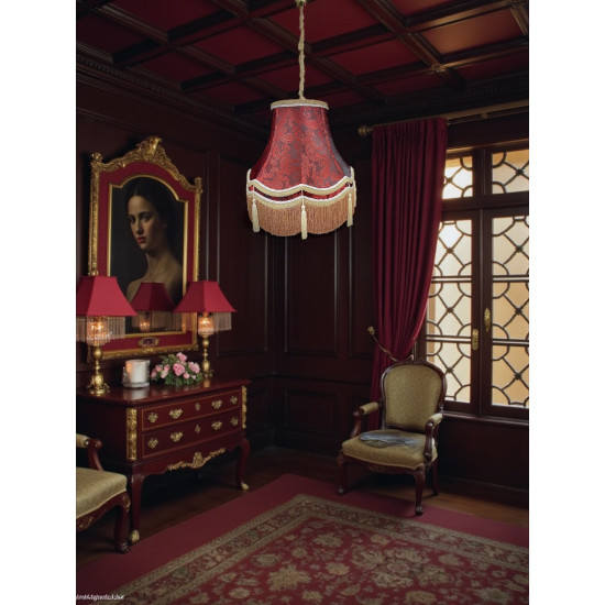 Paisley Jacquard Red and Cream Gallery Lampshade