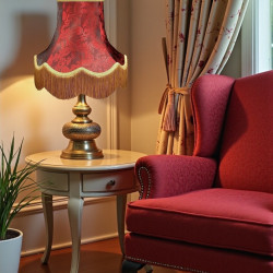 Paisley Jacquard Red and Gold Lampshade