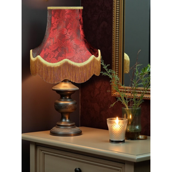 Paisley Jacquard Red and Gold Lampshade