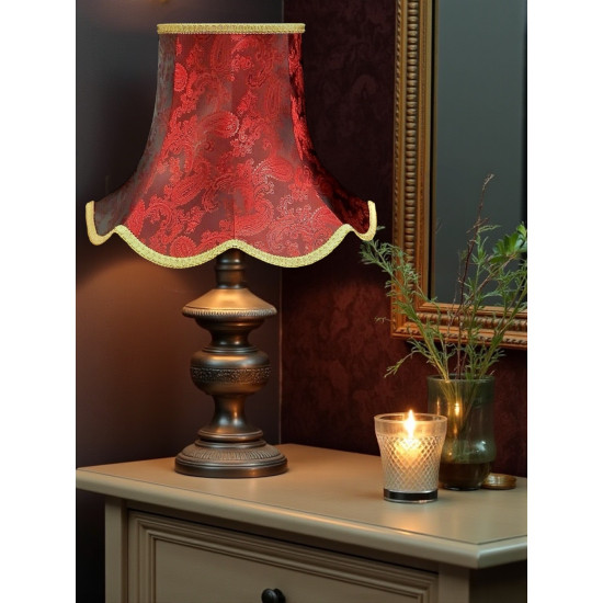 Paisley Jacquard Red and Gold Modern Lampshade