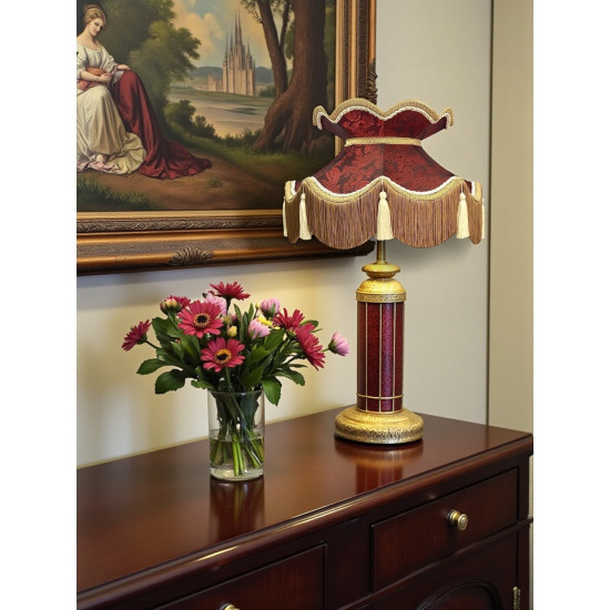 Paisley Jacquard Red Victorian Lampshade