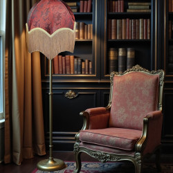 Paisley Jacquard Red Gold Parachute Dome Lampshade