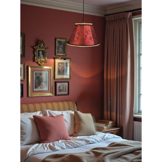 Paisley Jacquard Red Black Fabric Tapered Empire Lampshade