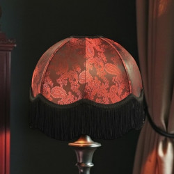 Paisley Jacquard Red Black Dome Lampshade