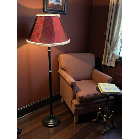 Paisley Jacquard Red Cream Fabric Tapered Empire Lampshade