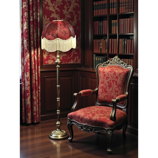Paisley Jacquard Red Cream Dome Lampshade