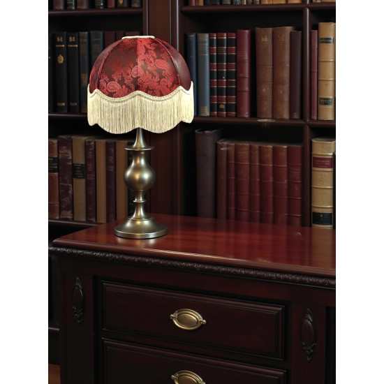 Paisley Jacquard Red Cream Dome Lampshade