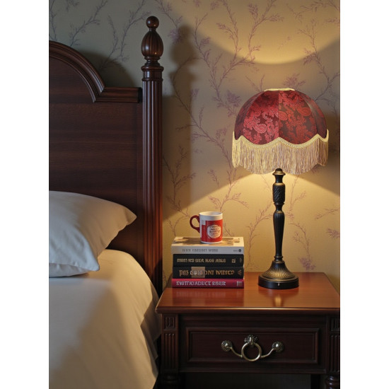 Paisley Jacquard Red Dome Lampshade