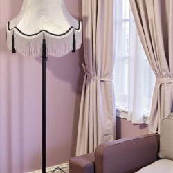 Paisley Jacquard White Black Lampshade