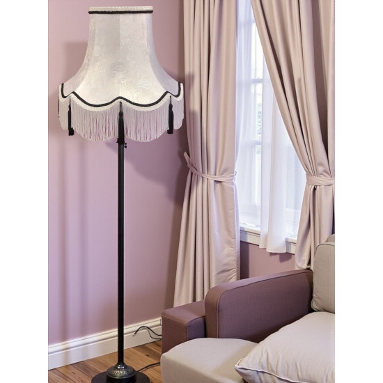 Paisley Jacquard White Black Lampshade