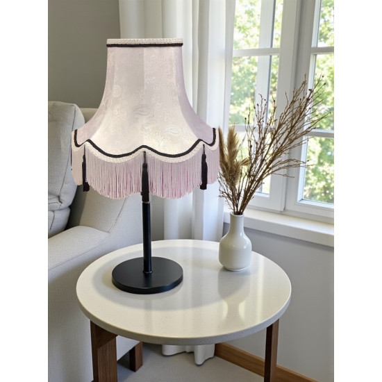Paisley Jacquard White Black Lampshade