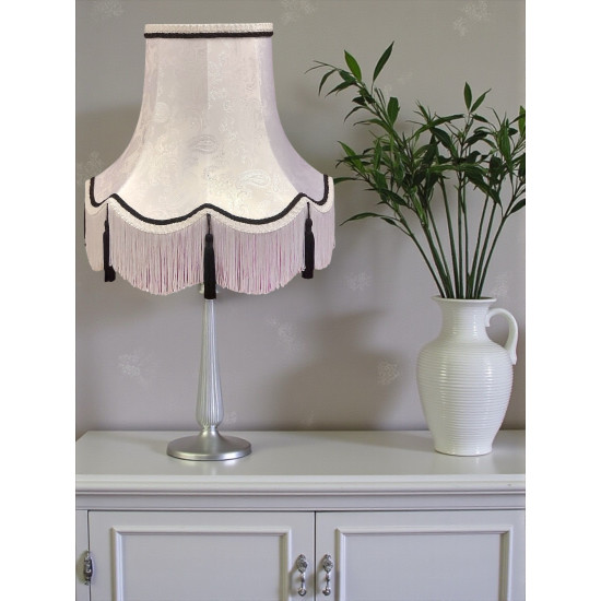 Paisley Jacquard White Black Lampshade