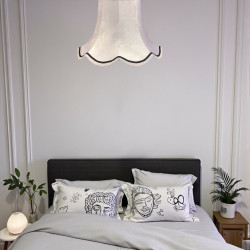 Paisley Jacquard White Black Modern Lampshade