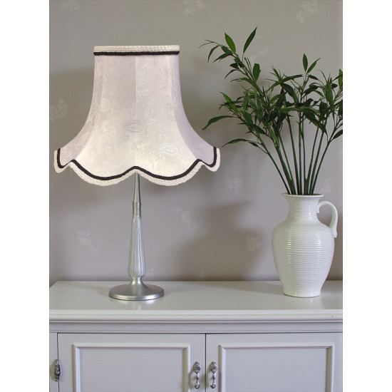 Paisley Jacquard White Black Modern Lampshade