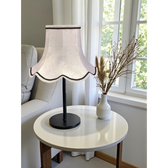 Paisley Jacquard White Black Modern Lampshade
