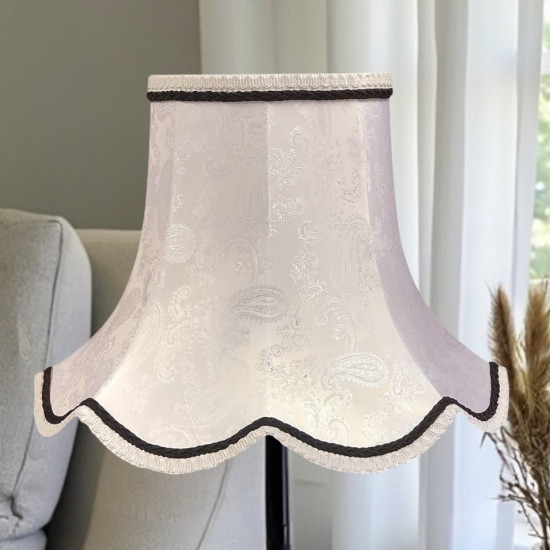 Paisley Jacquard White Black Modern Lampshade Paisley Jacquard White Black Modern Lampshade