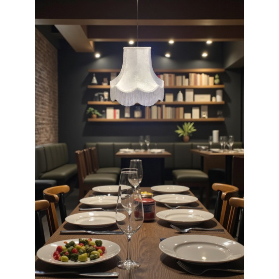 Paisley Jacquard White Lampshade