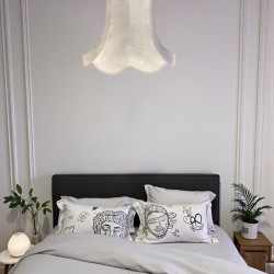 Paisley Jacquard White Modern Lampshade