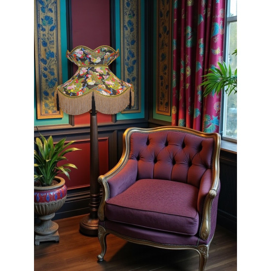 Peacock Black Victorian Fabric Lampshades